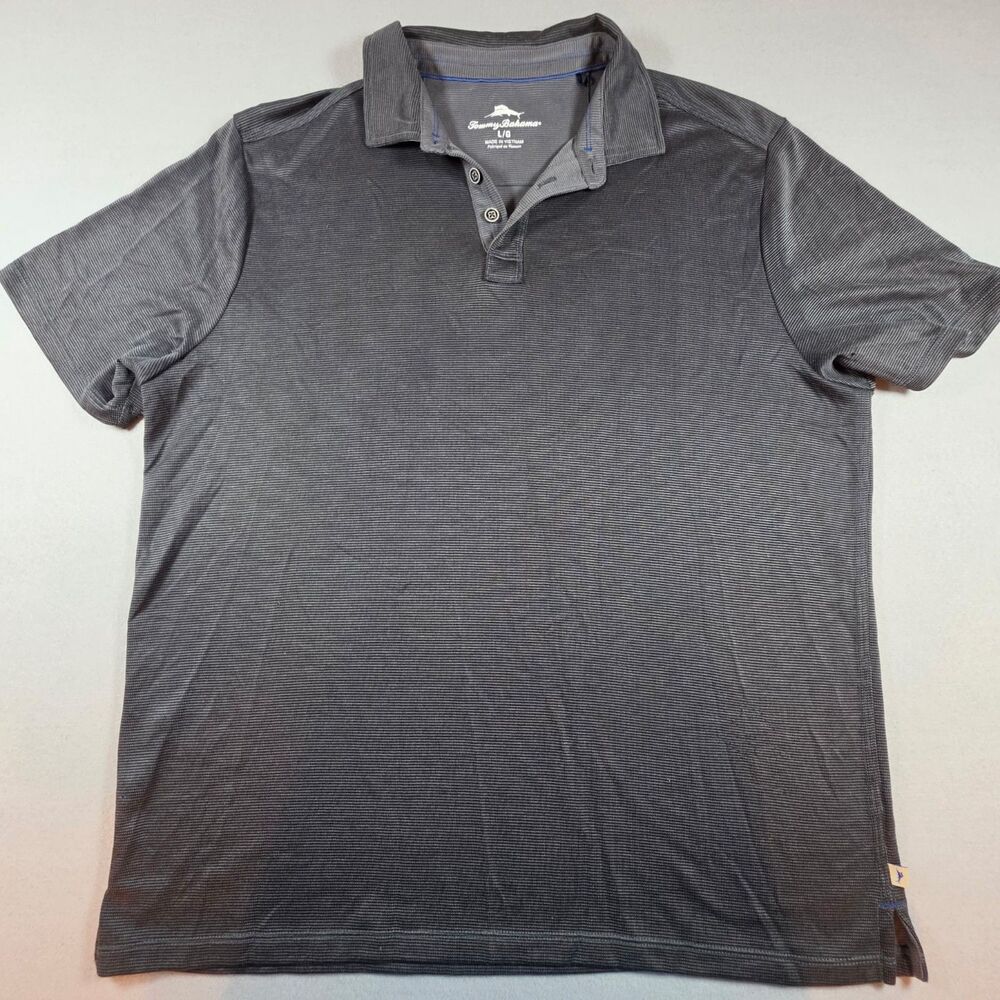 Tommy Bahama Polo Size L – Gray Short Sleeve Performance Shirt
